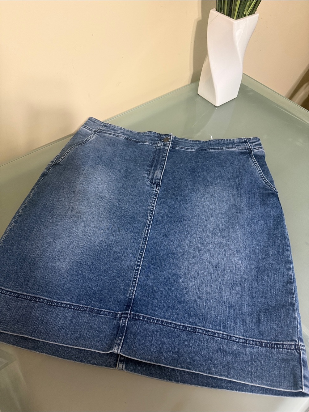 Talbots Denim Skirt Jean Skirt with Stretch Size 16